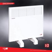 Ivigo - elektrische verwarming -kachel - 500 watt - wit 50 x 45 x 8 cm tiptoets bediening wand en staande montage mogelijk