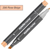 Stylefile Twin Marker - Beige Rose - Deze hoge kwaliteit stift is ideaal voor designers, architecten, graffiti artiesten, cartoonisten, & ontwerp studenten