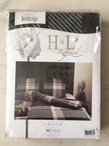 HNL Refined Hellin Dekbedovertrek - Flanel - Eenpersoons - 135x200 + 80x80 cm - Antraciet