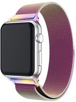 Milanese Loop Armband Speciaal voor Apple 42 / 44 mm bandje voor de iWatch 1, 2, 3, 4, 5, 6 & SE - iWatch Milanees Horloge Band - Regenboog