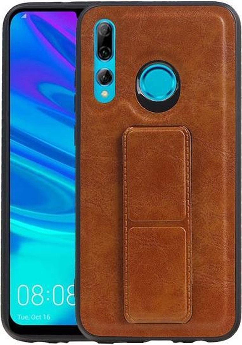 Grip Stand Hardcase Backcover voor Honor 20 Lite Bruin