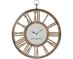 Riverdale Wandklok Luton zilver 70cm