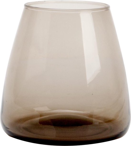 XLBoom Dim Smooth Small Vaas Glas Voor Binnen Grijs 15×15×16