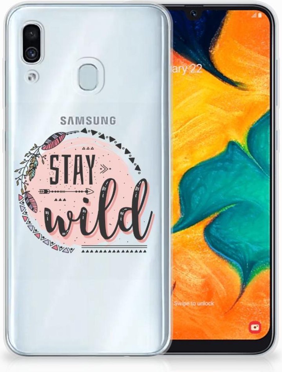 Samsung Galaxy A30 Telefoonhoesje met Naam Boho Stay Wild