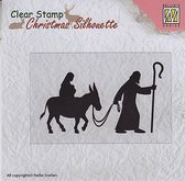 CSIL002 Clearstamp Nellie Snellen - Nativity scene - Maria en Jozef op ezel stempel - kerstmis