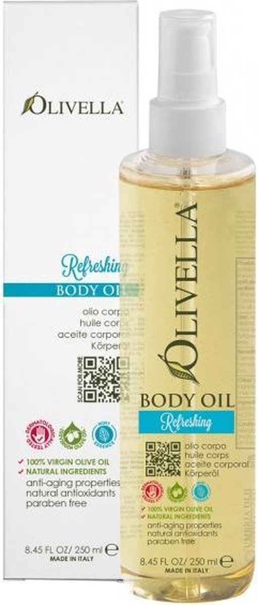 Olivella Bodyolie met veel olijfolie - Refreshing ( verfrissende massage olie ) 250ml
