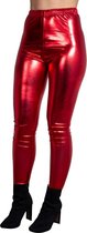 Glanzende legging - Rood - Maat XL – Hoge sluiting - Disco