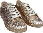 Dames – glitter sneaker - rock ’n roll schoen – gay pride - party shoe - shine schoe – jaren 60 - De Toppers - feest – festival - kerstmis - carnaval – goud – 42