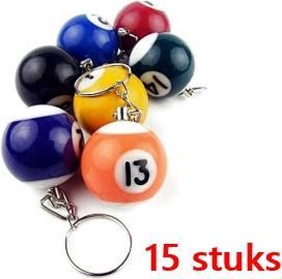 Sleutelhanger biljartbal 15 stuks | bol.com