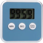 Digitale Timer Blauw – 8x8cm | Timer voor Koken | Kookwekker met Magnetisch Bevestigingssysteem