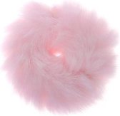 Fluffy scrunchie/haarwokkel, roze