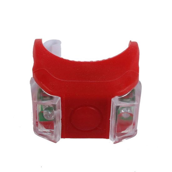 Duo LED silicone fietsachterlicht - afneembaar en eenvoudige bevestiging - rood achterlicht fiets met duo LED — afbeelding 4