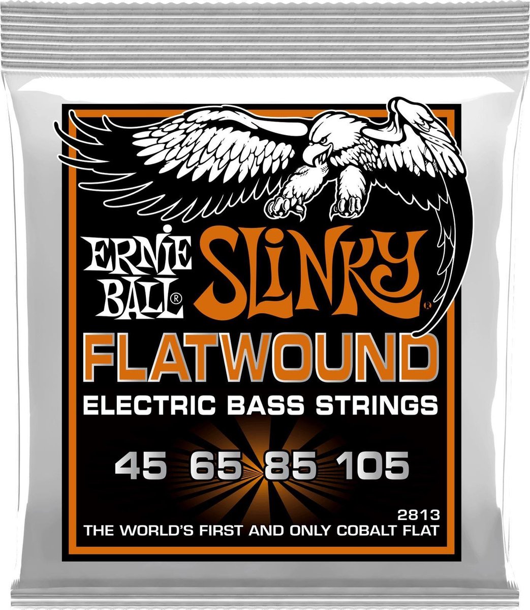 Ernie Ball 2813 Slinky Flatwound Bass Strings 45-105 045 bassnarenset