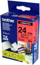 Brother TZ-451 Zwart op rood labelprinter-tape