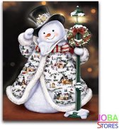 Diamond Painting "JobaStores®" Sneeuwman - volledig - 50x60cm - rond