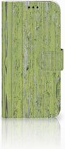 Geschikt voor Samsung Galaxy A5 2017 Bookcase Hoesje Design Green Wood