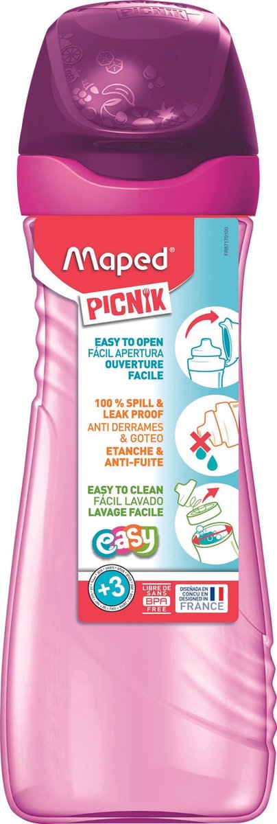 DRINKFLES 580 ml - MAPED Picnik ORIGINS - roze
