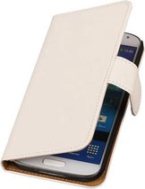 Mobieletelefoonhoesje - Samsung Galaxy S4 Hoesje Effen Bookstyle Wit
