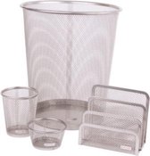 Rolodex ROLODEX Schreibtisch-Accessoires Mesh 4-tlg. Set, Silber