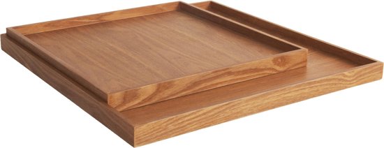 XLBoom Vierkant dienblad hout - set van 2 | bol.com