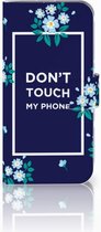 Geschikt voor Samsung Galaxy A40 Portemonnee hoesje Flowers Blue DTMP