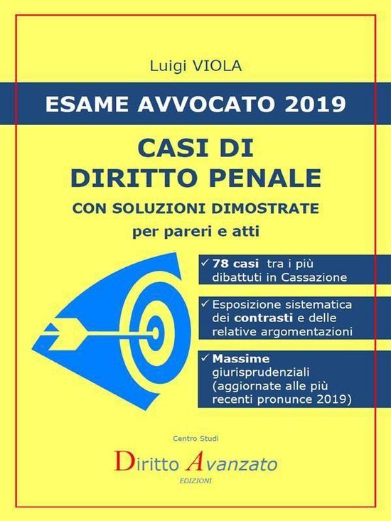 ESAME AVVOCATO 2019. Casi di Diritto penale - cover