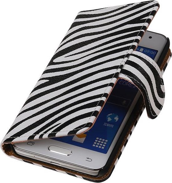 BestCases.nl Samsung Galaxy Core 2 G355H Zebra booktype hoesje