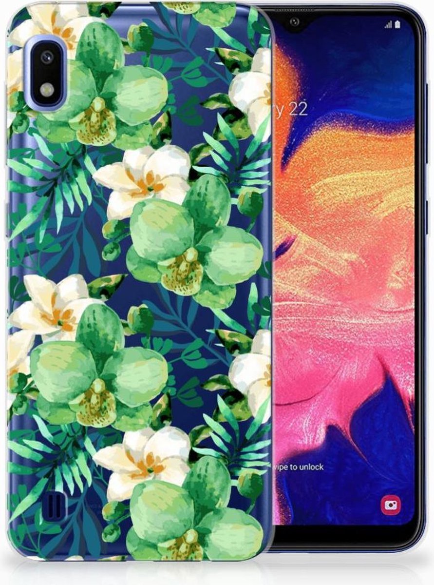 Samsung Galaxy A10 TPU Case Orchidee Groen