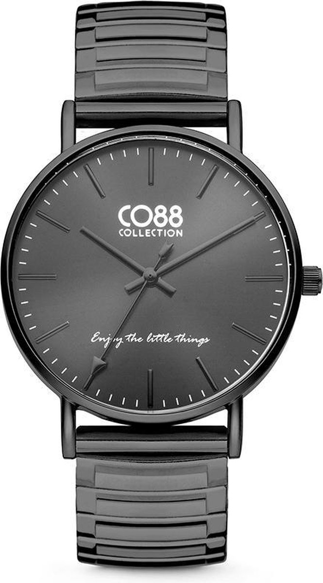 CO88 Collection 8CW-10060 - Horloge - Horloge - stalen elastische band - zwart - ø 36 mm