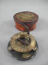 Kompas - nautisch - messing - leren box - luxe kompas