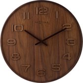 NeXtime Wood Wood Medium - Horloge - Rond - Bois - Ø 35,5 cm - Marron