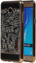 M-Cases Croco Design TPU Hoesje voor Galaxy J5 2016 Zwart