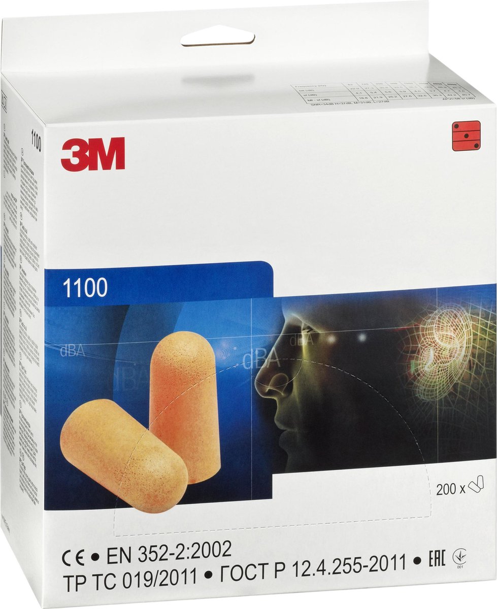 3M Oordoppen 1100 Wegwerp 37dB(A) - 200 paar