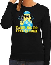 Fout Paas sweater zwart take me to your leader voor dames - Pasen trui XS