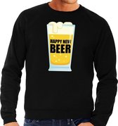 Foute oud en nieuw trui / sweater Happy New Beer zwart heren XL (54)