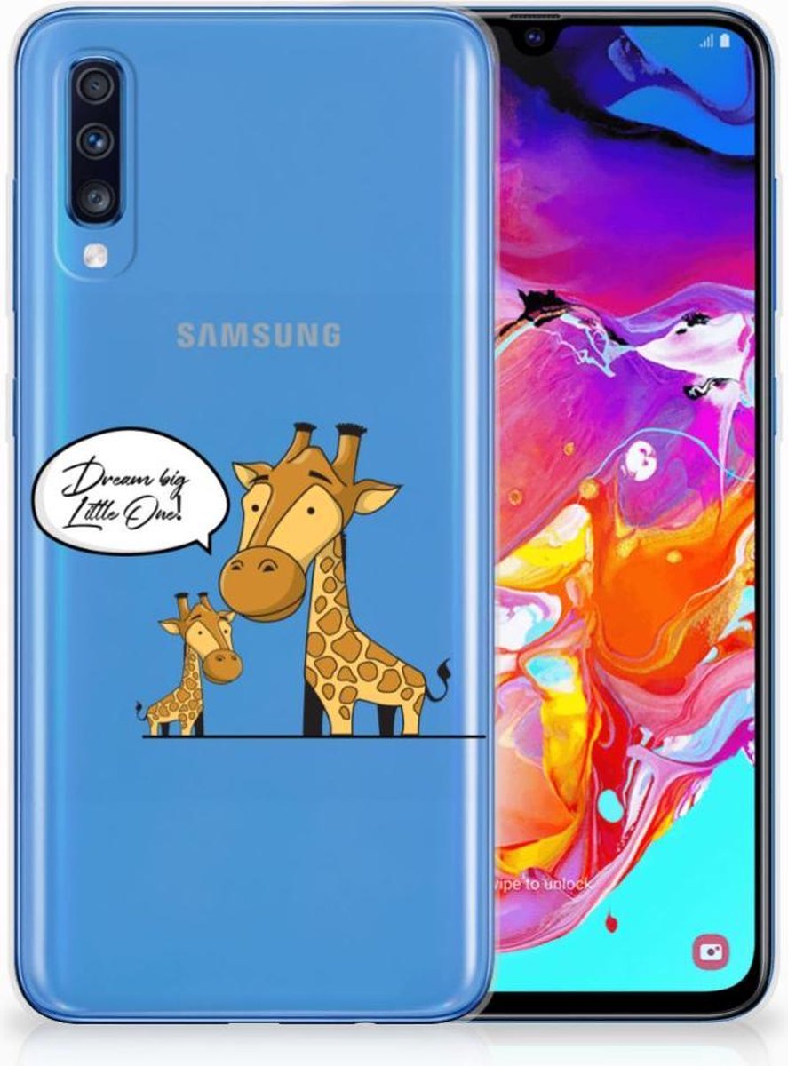 Back Cover voor Samsung Galaxy A70 Telefoonhoesje met Naam Giraffe