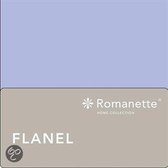 Romanette - Flanel - Hoeslaken - Eenpersoons - 90x220 cm - Blauw