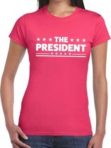 The President tekst t-shirt roze dames XS