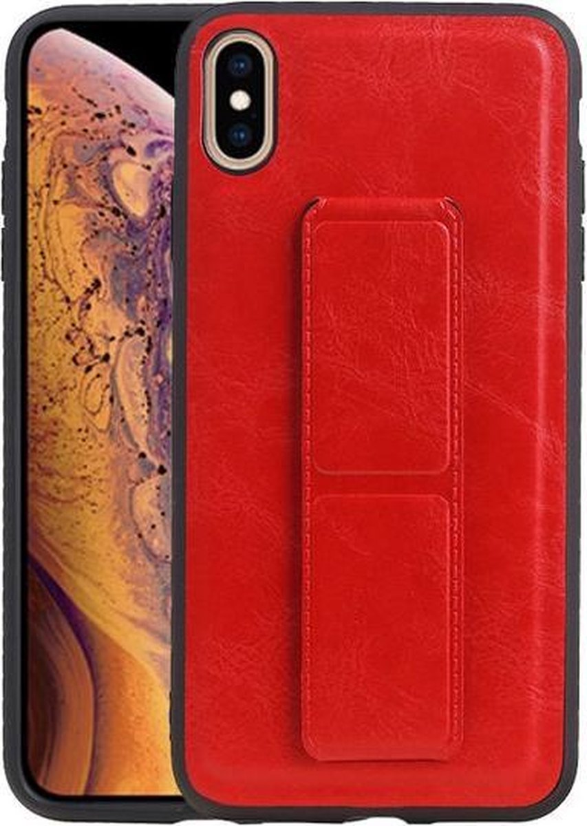 Grip Stand Hardcase Backcover voor iPhone XS Max Rood