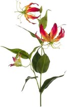 Gloriosa kunstbloem rood/geel 75 cm