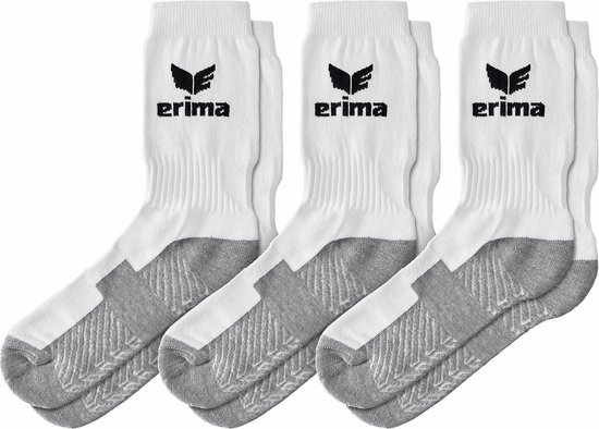 Erima Sportsokken - Unisex - wit/zwart/grijs