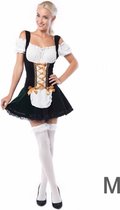 Partyxclusive Sexy Oktoberfest Dirndl Dames Isa Oktoberfest Dames Carnavalskleding Dames - Polyester - Zwart/Donkergroen - Maat M - Valt Kort