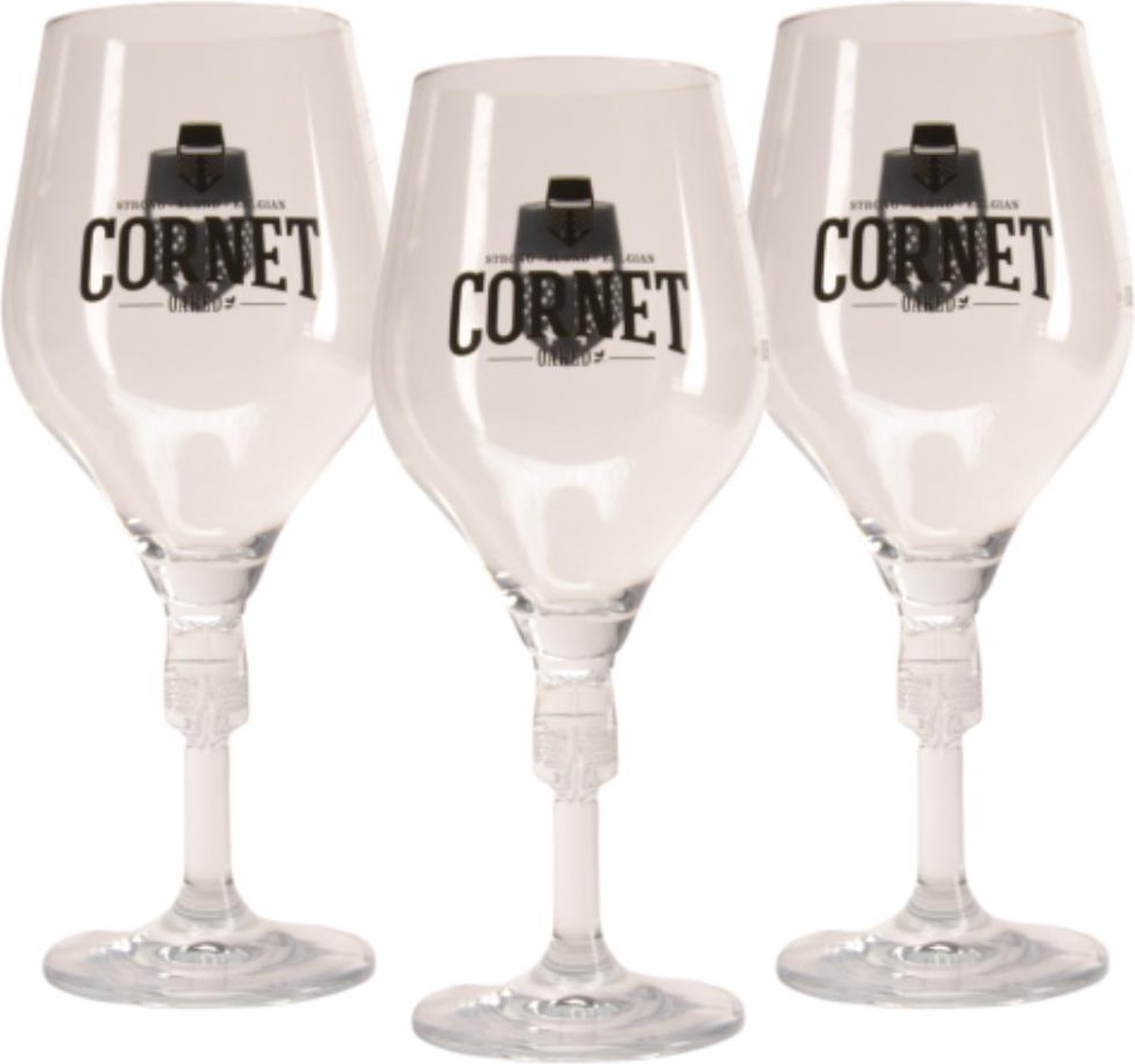 toernooi Hond Gooey Cornet Bierglas - 33cl, 50cl, 57cl (Set van 3) - Origineel glas van de  brouwerij -... | bol.com