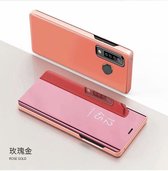 Clear View Mirror Stand Cover voor Galaxy A9 (2018) _ Roze Goud