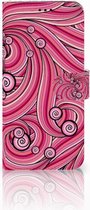Geschikt voor Samsung Galaxy S9 Plus Bookcase Hoesje Swirl Pink