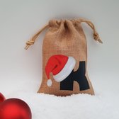 Jute kerst zakje - letter K