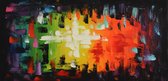 Schilderij abstract strepen 100x50 Handgeschilderd - Artello - handgeschilderd schilderij met signatuur - 700+ collectie Artello schilderijenkunst
