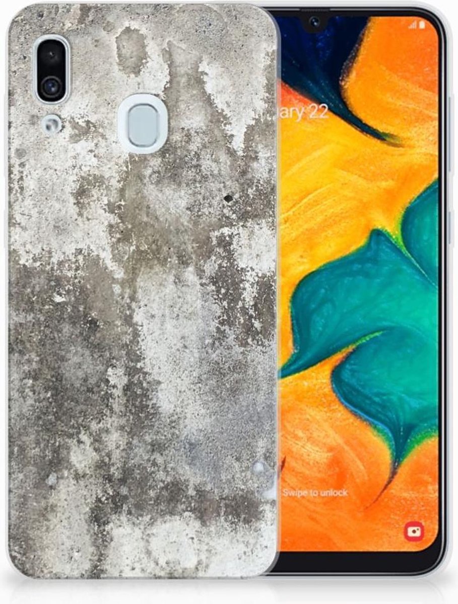 Samsung Galaxy A30 TPU Siliconen Hoesje Beton Print