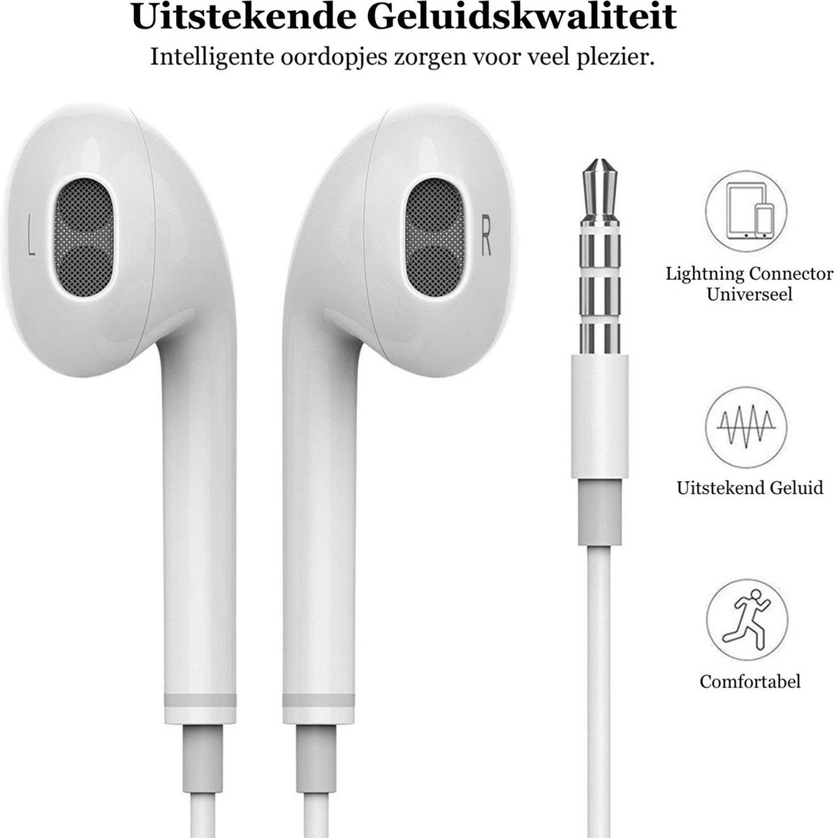 In-Ear Oordopjes met 3.5mm Jack - Oortjes met Draad en Microfoon voor  Telefoon /... | bol.com