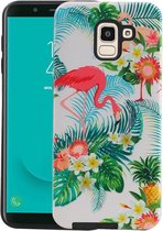 Flamingo Design Hardcase Backcover - Hoesje Geschikt voor Samsung Galaxy J6